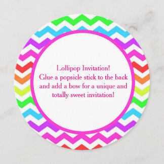 Lollipop Birthday Invitation 5.25 x 5.25 Circle