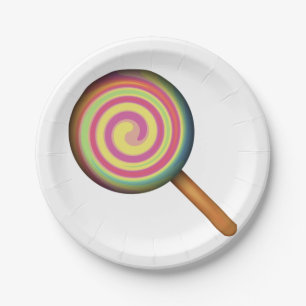 Lollipop Candy - Emoji Paper Plate