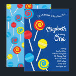 Lollipop Candy Kids 1st Birthday Party Invitation<br><div class="desc">These adorable mod colourful cute lollipop candy birthday party invitations are perfect for a kids 1st birthday celebration! Customise the text to make them your own. The modern look and feel is the perfect way to celebrate your little one that loves suckers, lollipops and the candy store on their first...</div>