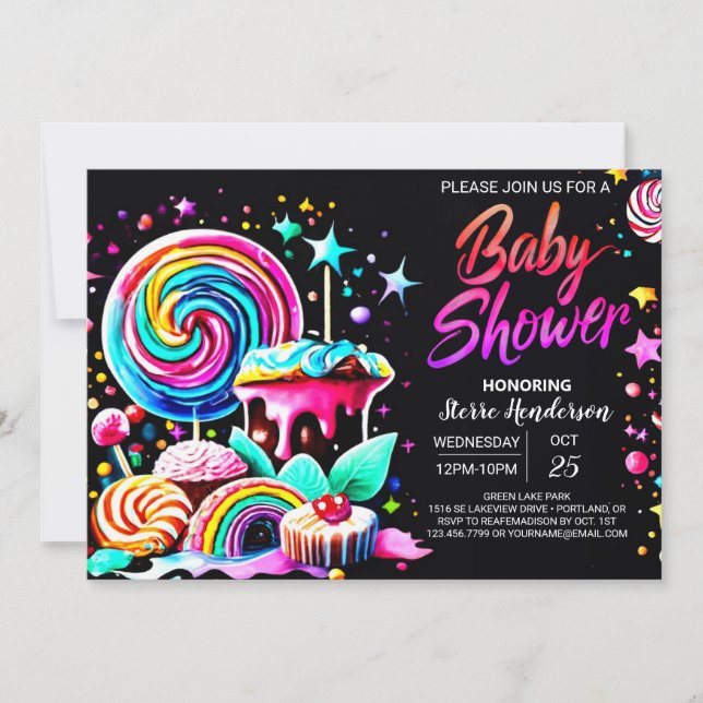 Lollipop Candy Paradise Baby Shower Invitation (Front)