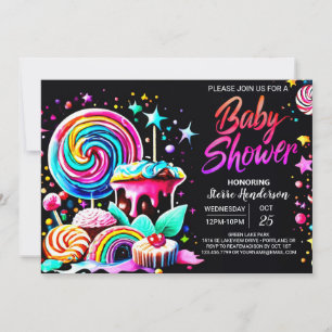 Lollipop Candy Paradise Baby Shower Invitation
