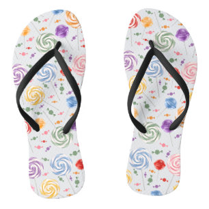 Lollipop Candy Pattern Colourful Flip Flops