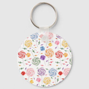 Lollipop Candy Pattern Colourful Key Ring