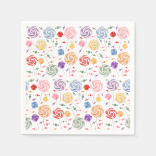 Lollipop Candy Pattern Colourful Napkin
