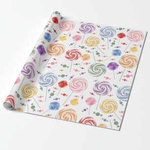 Lollipop Candy Pattern Colourful Wrapping Paper