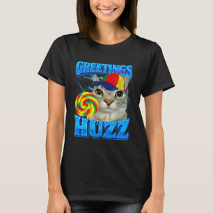 Lollipop Cat Meme Greetings Huzz Funny Silly Cats T-Shirt