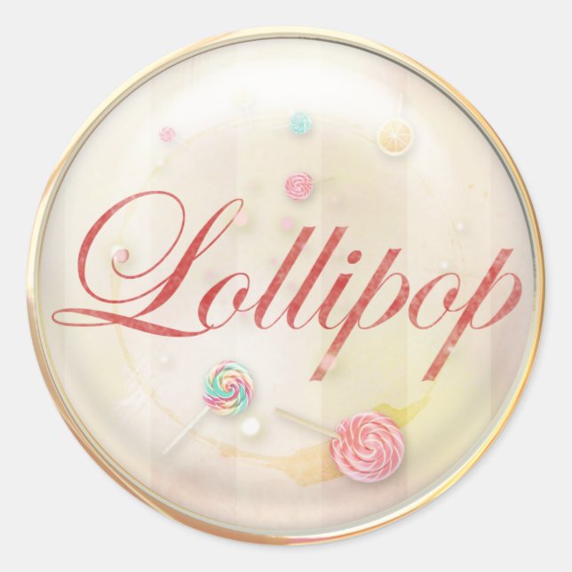 Lollipop Classic Round Sticker (Front)