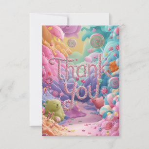 Lollipop Delicious Candyland thank you card