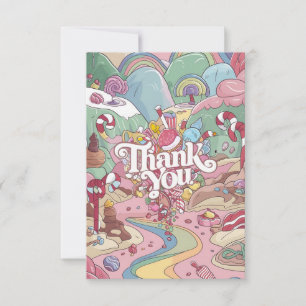 Lollipop Delicious Candyland thank you card