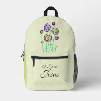 Lollipop Floral Graphic I Love Jesus Pastel Green