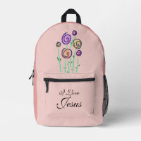 Lollipop Floral Graphic I Love Jesus Peach Blush 