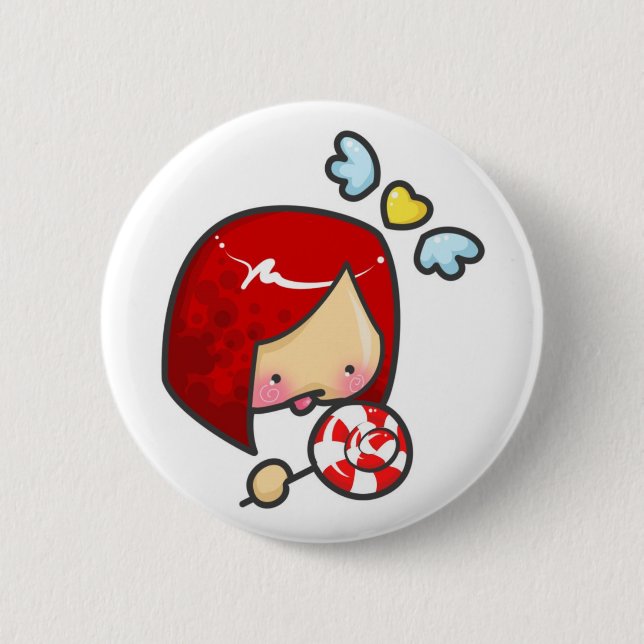 Lollipop Girl 6 Cm Round Badge (Front)