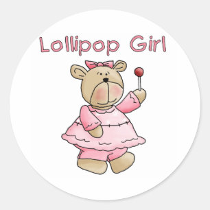 Lollipop Girl Classic Round Sticker