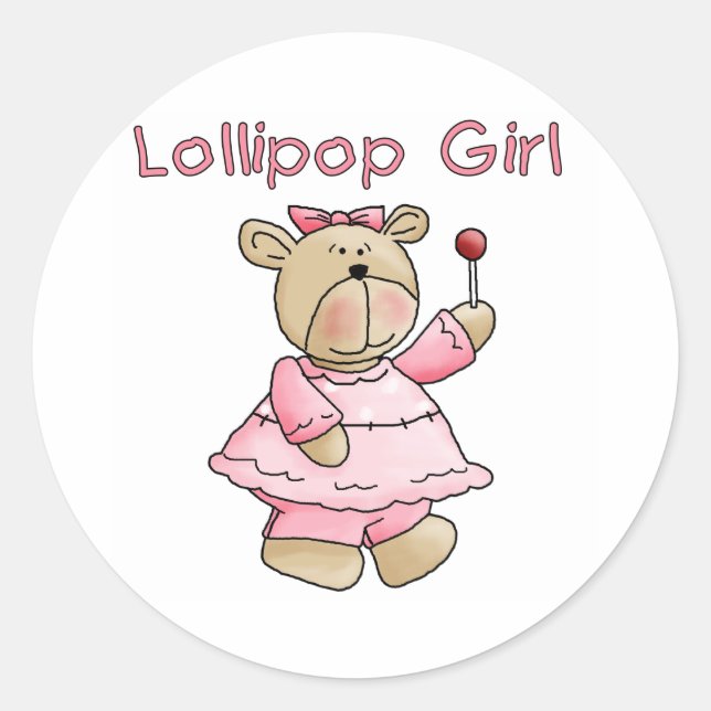 Lollipop Girl Classic Round Sticker (Front)