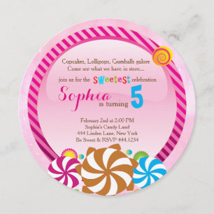 Lollipop Invitation - Candy Land Invitation