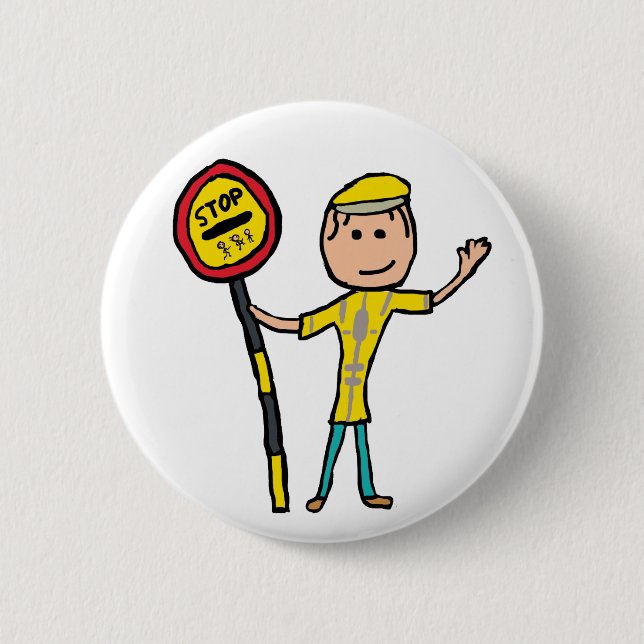 Lollipop Lady 6 Cm Round Badge (Front)