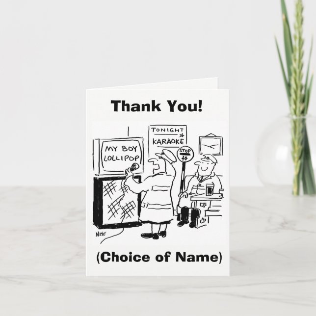 Lollipop Lady or Man Thank You! Thank You Card (Front)