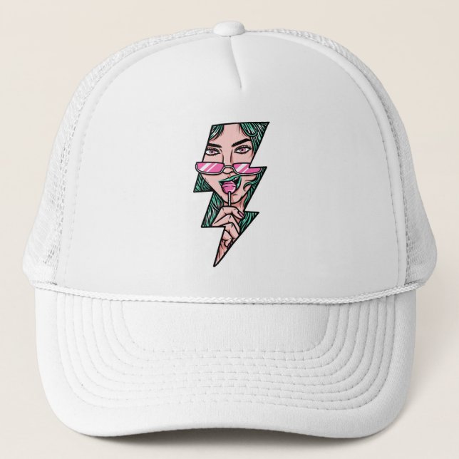 Lollipop Lightning Trucker Hat (Front)