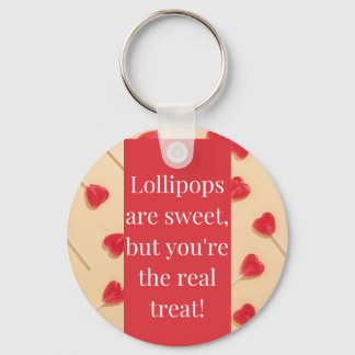 Lollipop love metal keychain
