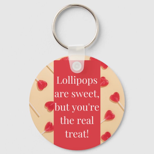 Lollipop love metal keychain (Back)