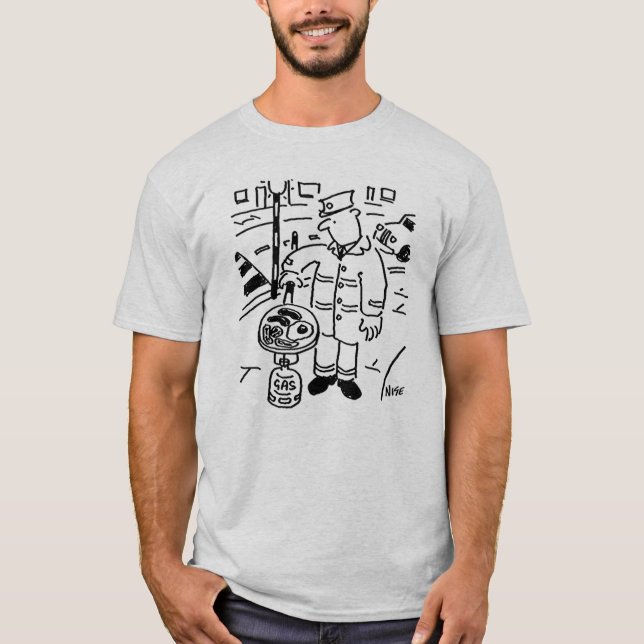 Lollipop Man Cooks Breakfast Using his Lollipop T-Shirt (Front)