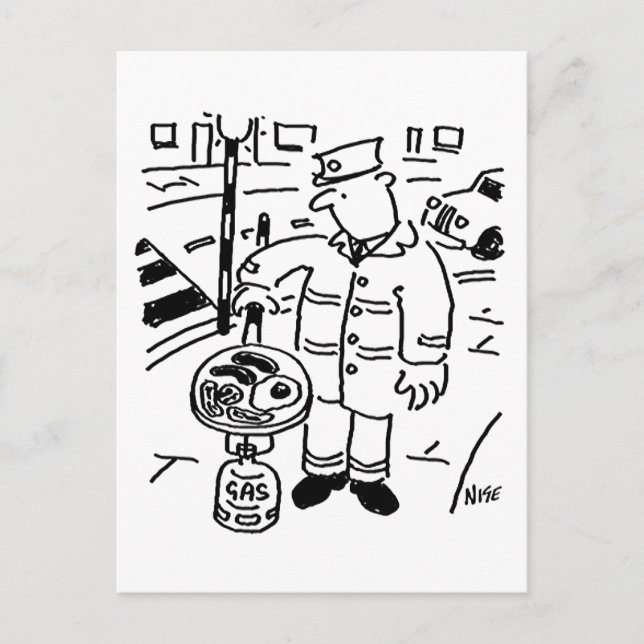 Lollipop Man is Cooking his Breakfast Postcard (Front)