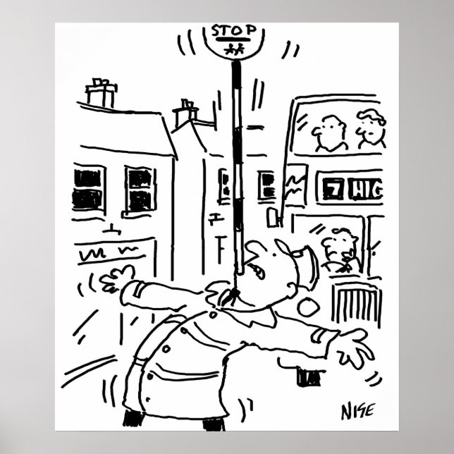 Lollipop Man is doing Balancing Act with Lollipop Poster (Front)