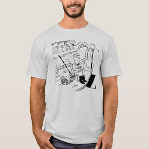 Lollipop Man is Fishing Using his Lollipop T-Shirt
