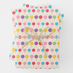 Lollipop pattern wrapping paper sheet
