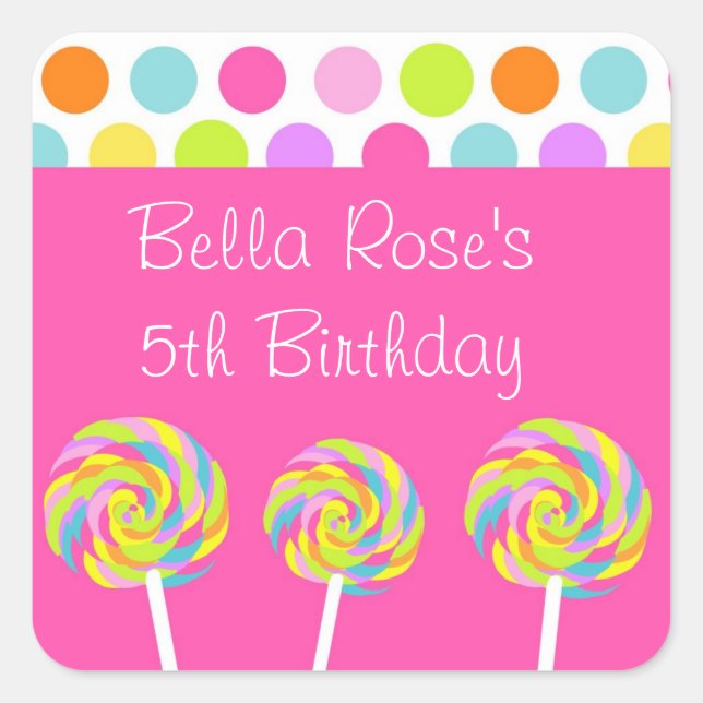 Lollipop Personalised Labels Stickers (Front)