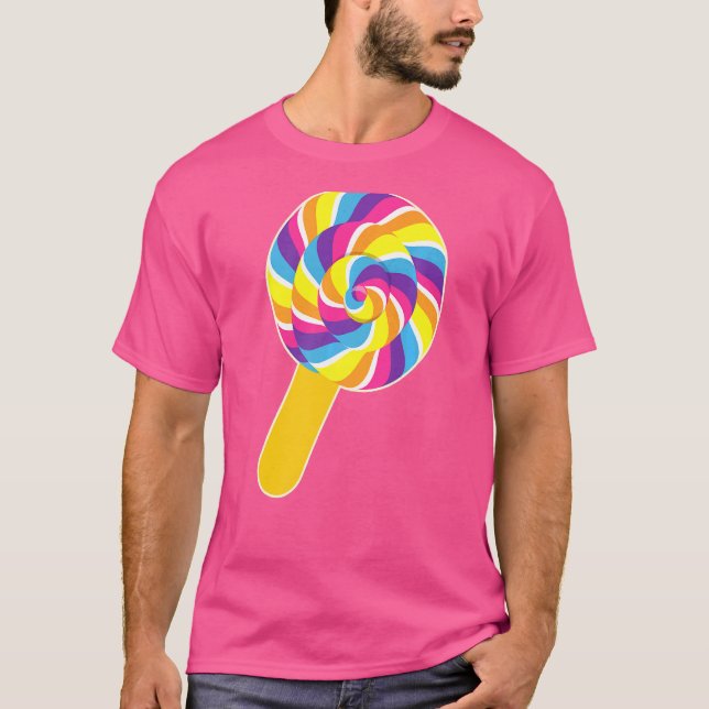 Lollipop Rainbow Sucker Candy Halloween Costume T-Shirt (Front)