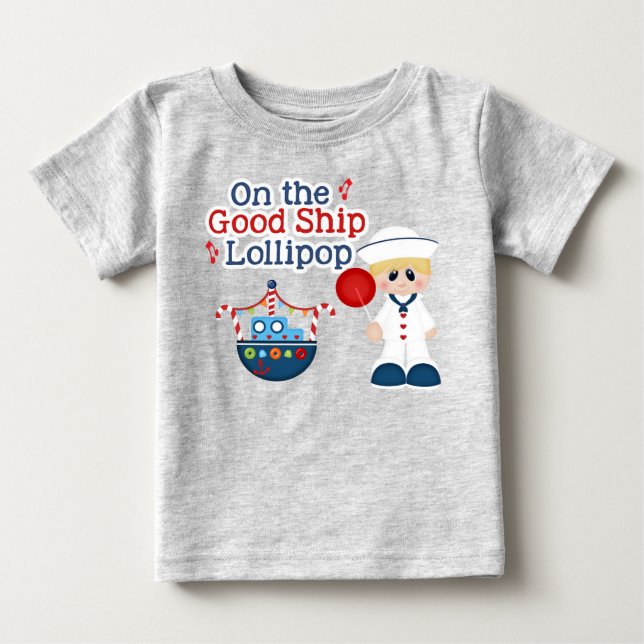 Lollipop Ship Baby T-Shirt (Front)