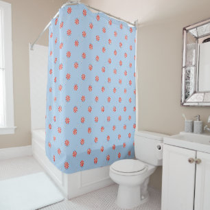Lollipop Sweet Candy Blue Kids Shower Curtain