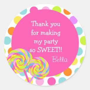 Lollipop Sweet Shoppe Favour Stickers