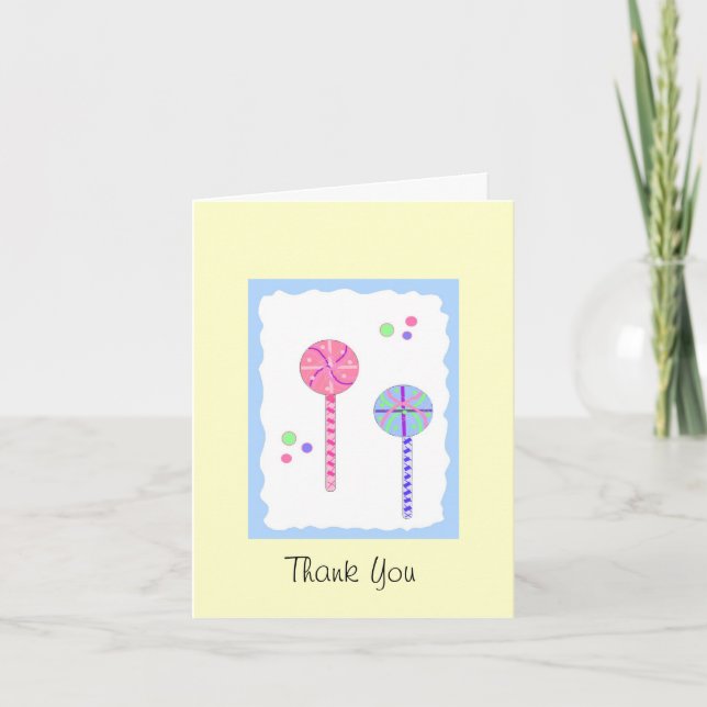 Lollipop Thank You Card (Front)
