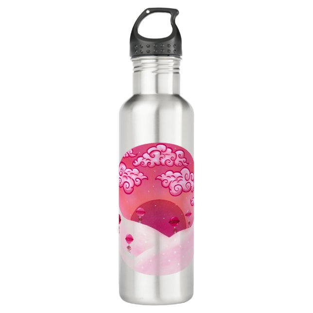 Lollipops and pretty clouds 710 ml water bottle (Front)