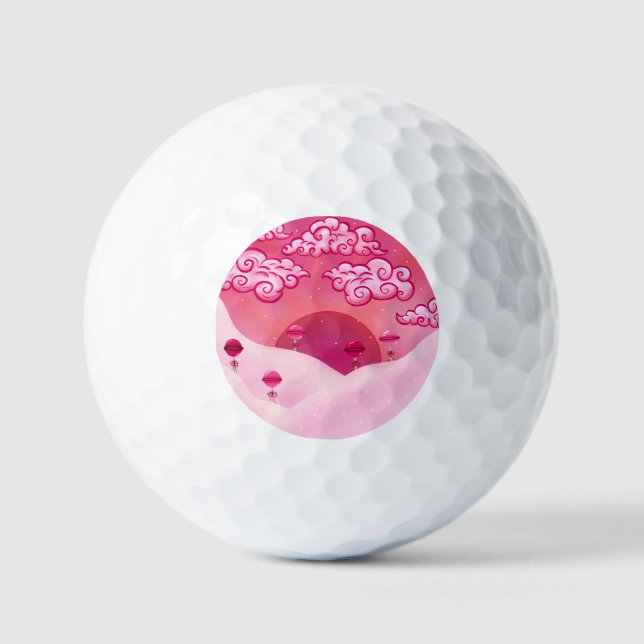 Lollipops and pretty clouds golf balls (Front)