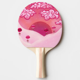 Lollipops and pretty clouds ping pong paddle