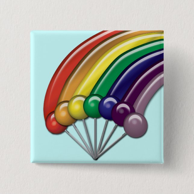 Lollipops and Rainbows Customisable Button Pin (Front)