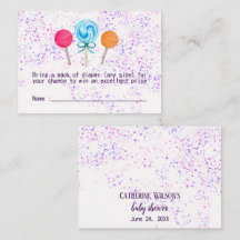Lollipops Candy Land Baby Shower Diaper Rafffle