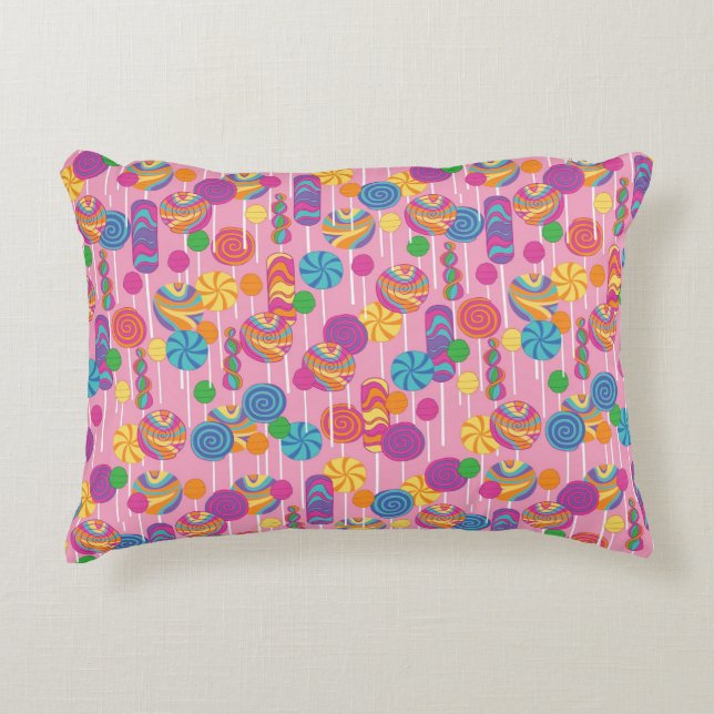 Lollipops Candy Pattern Decorative Cushion (Front)