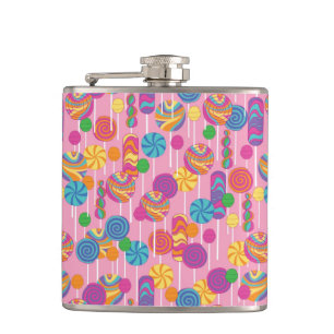 Lollipops Candy Pattern Hip Flask