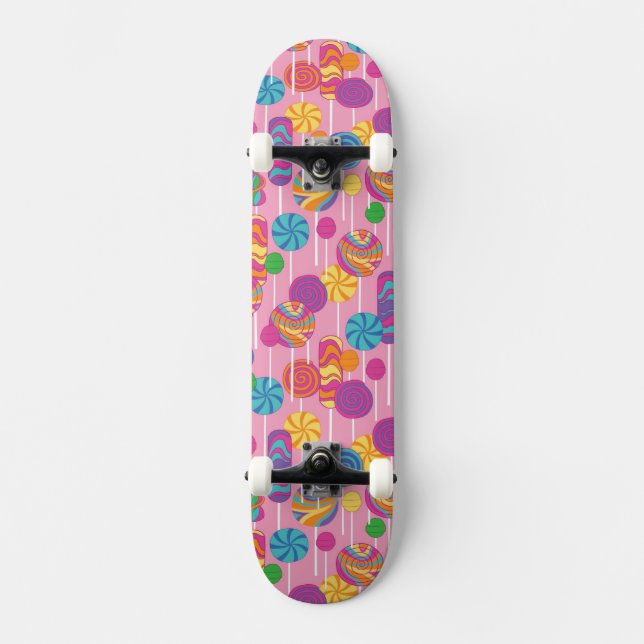 Lollipops Candy Pattern Skateboard (Front)