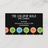 Lollipops on Black Background Candy Shop