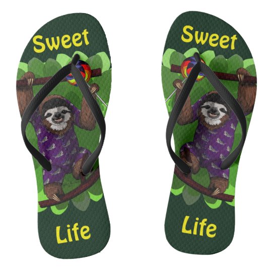 sloth flip flops