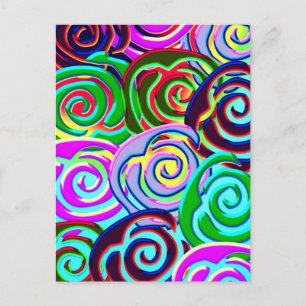 lollypop pattern postcard