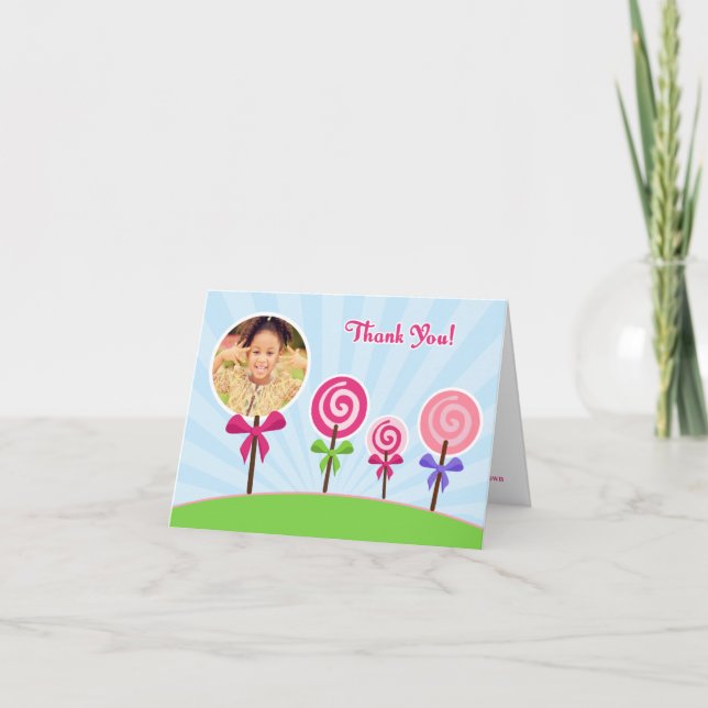 Lollypop Thank You Photo Card (Front)