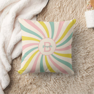 'Lollypop Vibes', retro monogram Cushion