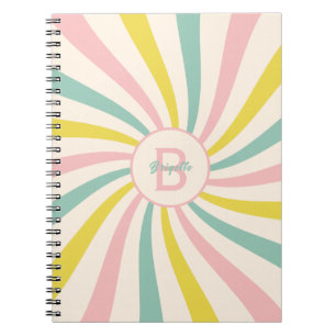 'Lollypop Vibes', retro pastel swirl Notebook