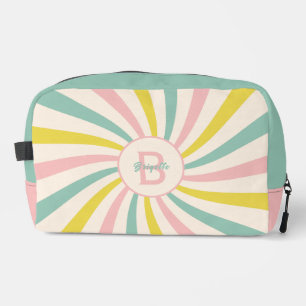 'Lollypop Vibes', retro pastel swirl  Printed Back Dopp Kit